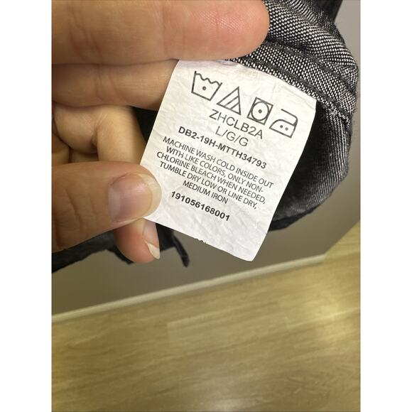 VTG Wrangler Authentic Button Down L Black Chambray Denim Embroidered Deer Rare - Picture 5 of 7